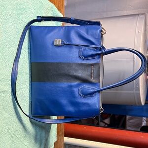 Michael Kors Blue and Black Shoulder Bag